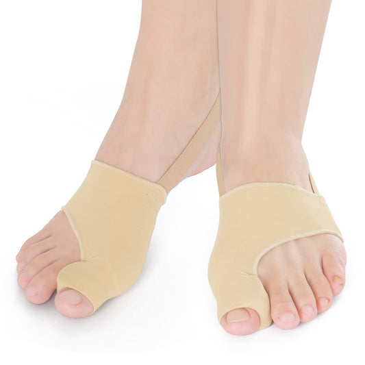 Sibba 1 Pair Bunion Corrector Foot Brace Pads Toe Straightener Pain Relief Toes Overlapping Separators Heel Wear Shoe Spur Braces Cushion Thumb Splint Injured Inserts Walking Boot (Skin Tone Size S)