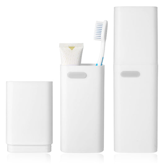 Wanmu Toothbrush Travel Case, Portable Toothbrush Holder Toothpaste Container Tooth Brush Cup for Camping Traveling Home Bathroom