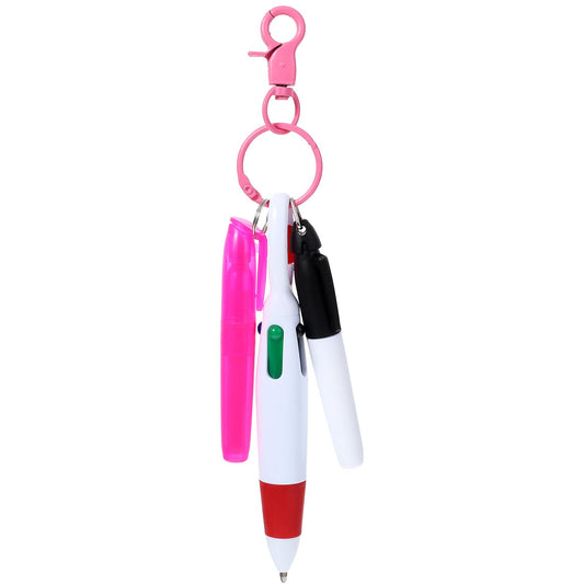 Sibba Pen Set Mini Highlighter Nurse Pen Marker With Nursing Keychain Clip Include Tip Highlighter Permanent Retractable Ball Pen Pink Correct Supplies for Writing