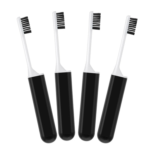 Sibba Manual Toothbrush Containers Set Mini Portable Tooth Brushing Kit Folding Case Individually Wrapped Soft Tiny Brush Cover Camping Travel Home Supplies Sensitive Teeth Dental Toiletries