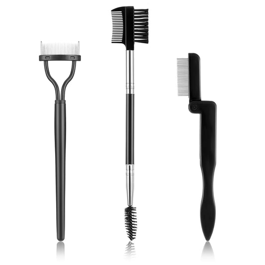 Sibba Eyelash Comb Lash Separator 3Pcs Brow Brush Eyebrow Spoolie Clump Mascara Remove Applicator Double Ended Makup Brush Set Multifunction Lash Extension Tool for Salon Cosmetic Face