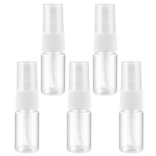 Sibba 5Pcs Spray Bottles, 10ML Mini Travel Spray Bottles, Refillable Fine Mist Sprayer Bottle, Transparent Plastic Atomiser for Essential Oil, Cosmetic, Perfume