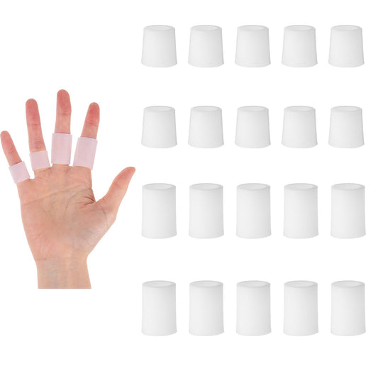 COMNICO Gel Finger Sleeves Protectors, 20 Pcs Sport Finger Sleeves Elastic Finger Protector Support Thumb Sleeves Wrap Brace for Finger Cracking Golf Basketball Blisters Corns Calluses