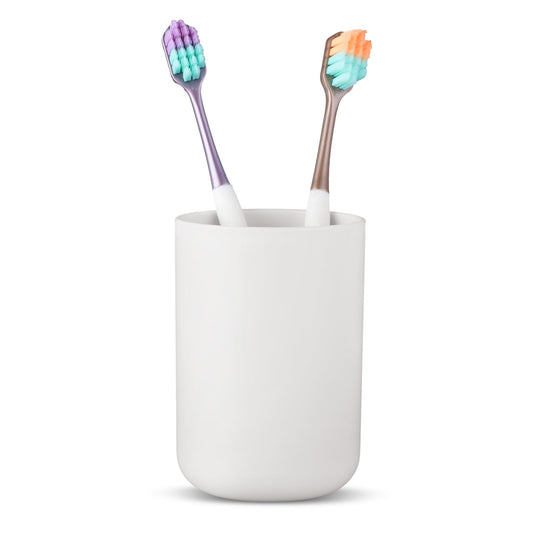 COMNICO TOOTHBRUSH Holder, Unbreakable Plastic Cup, Portable Mouthwash Cup for Drinking Rinsing, Travel, 300ml, White