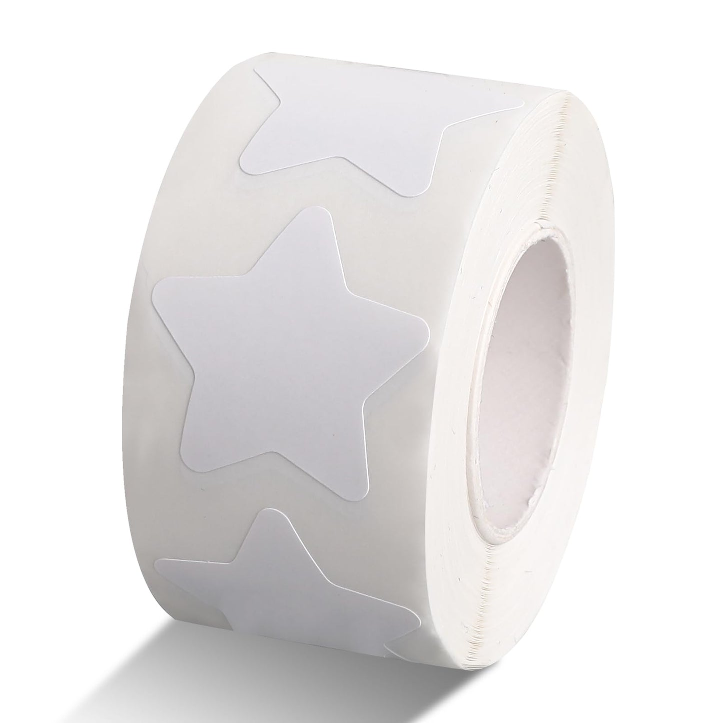Dimeho 500 Pcs White Star Stickers Roll, 1 Inch Self-Adhesive Small Stars Labels Waterproof Removable Star Shape Stickers for Reward Arts and Crafts Wall Classroom Decals Teacher Business