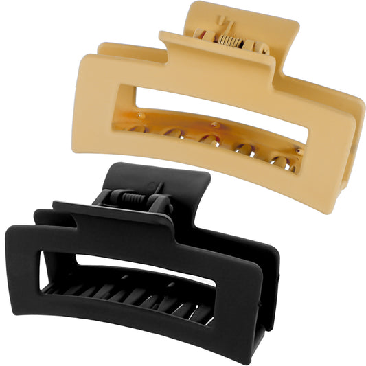 Square Claw Clips (Black+khaki)