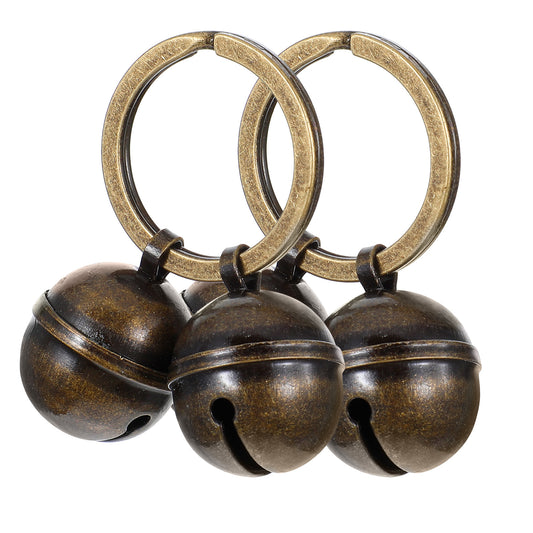 Wanmu 2 Pcs Dog Bells for Pet Tracking, Loud Bell for Dog Collar with Quick Clips, Pet Tracker Training Copper Bells, Vintage Cat Bell for Collar
