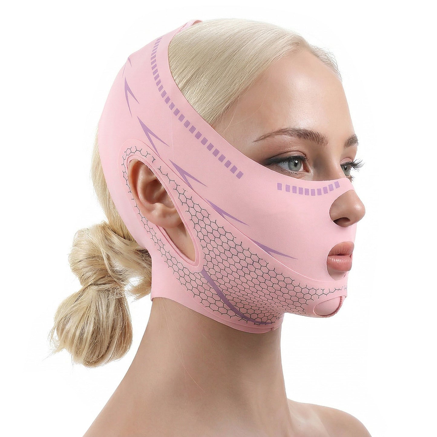 Hpmjz V Line Lifting Mask Chin Strap for Sleeping Reusable Face Strap Adjustable Double Chin Reducer Breathable Chins Up Patch V-Shaped Face Mask for Women Girls Cheeks
