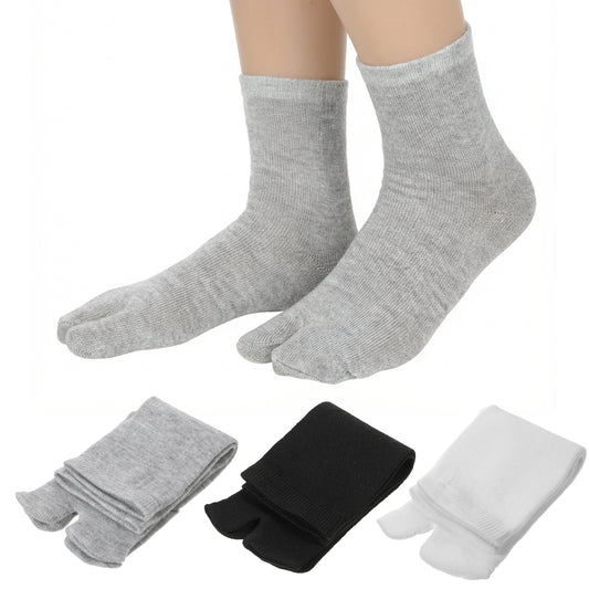 Wanmu 3 Pairs Flip Flop Socks Unisex Elastic Split Toe Cotton Tabi Socks for Men Women