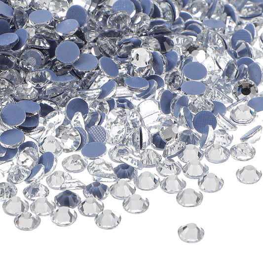 COMNICO Hotfix Rhinestones, 1440Pcs Flatback Crystal Rhinestones Round Gems for Crafts Clothes DIY Decoration Nail Art and Craft Glue Fix 4.6-4.8mm