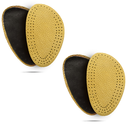 Sibba 4 Pieces Leather Half Insoles Soft Latex Half Insoles Orthotic Insoles Half Forefoot Insole Comfortable Inner Soles for Women Heels, Flats, Boots Statement Shoes