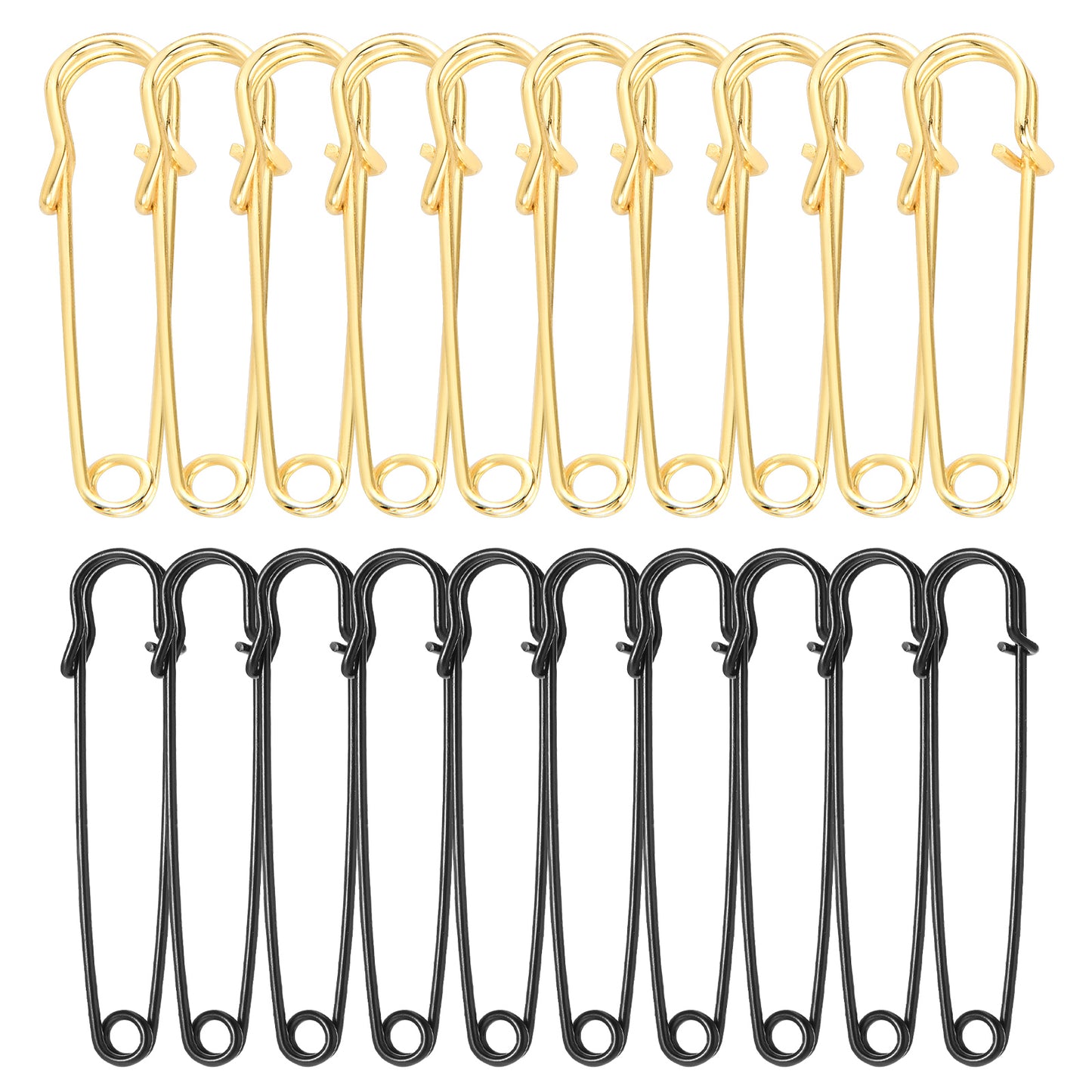 Sibba 20 Pcs Large Safety Pins 4” Steel Lock Pins Heavy Duty Blanket Pins for Laundry Pincushions Sewing Notions Supplies Pins Fasteners Clips Grips for Clothes for Key Rings Clothes Leather Skirts