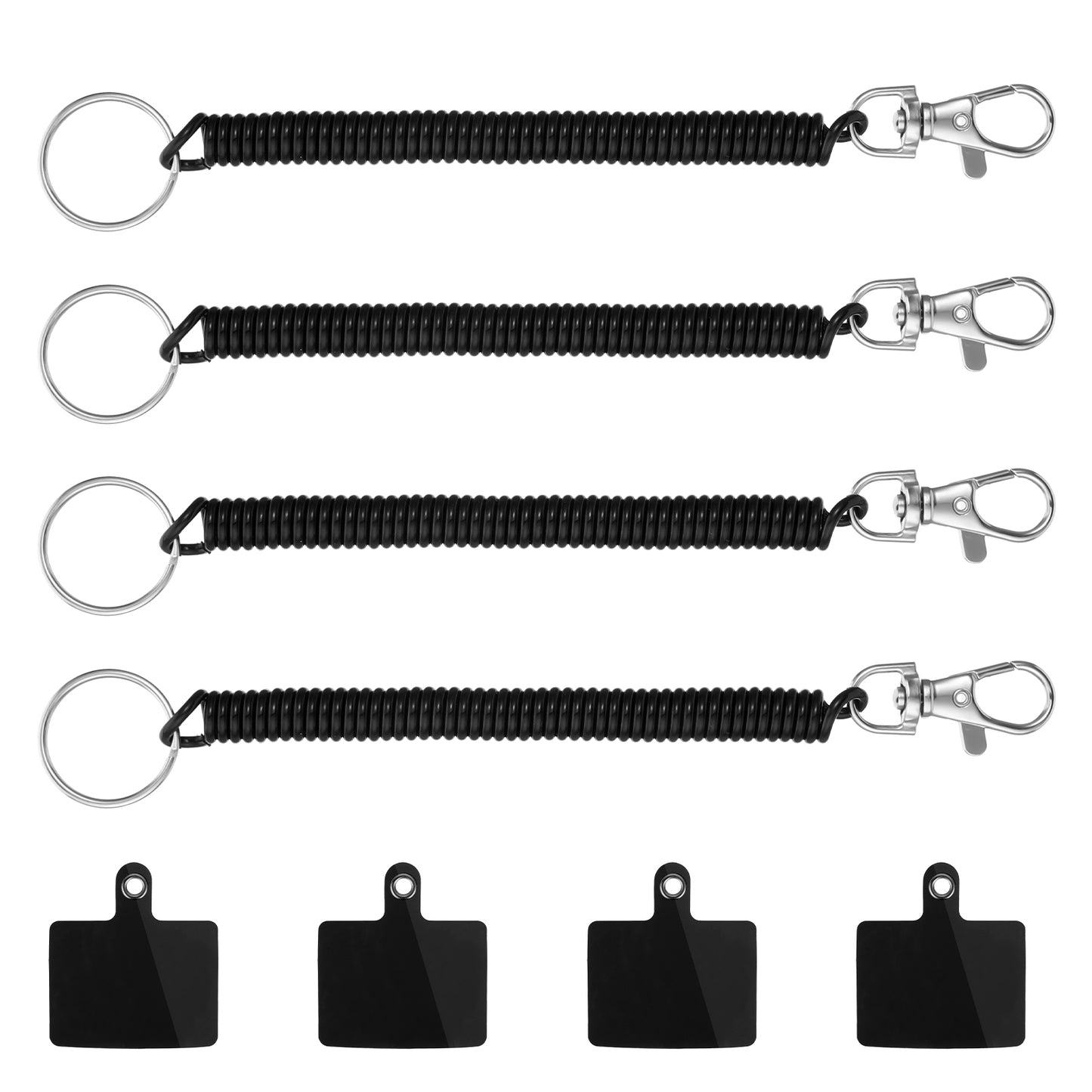 4 Sets Phone Lanyard Universal Phone Strap with Patch Elastic Tether Wrist Strap Retractable Cellphone Straps Anti-Theft Phones Charms Lanyard for Most Smartphone Protection Skiing Hiking Cycling
