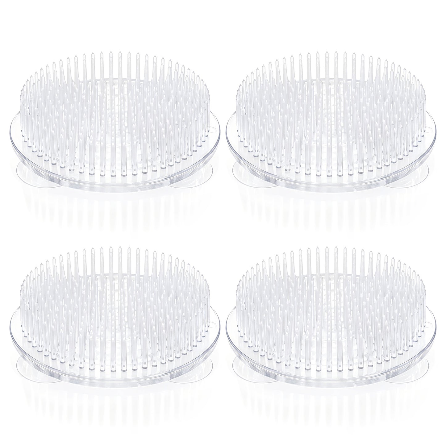 Hadnves 4 Pcs Clear Plastic Flower Frog Pins Round Flower Holder Flowers Arrangement Tool Flowers Frog Fixed Tools for Arrangements Vase Floral Arrangement Wedding Plant Decoration