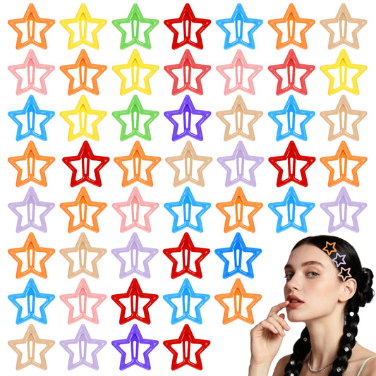 50 Pcs Star Hair Clips Metal Y2k Hair Accessories Cute Star Barrettes Multicolor Fashion Stars Snap Hairs Clip Small Styling Non Slip Stars Hairs Clips for Girls Women