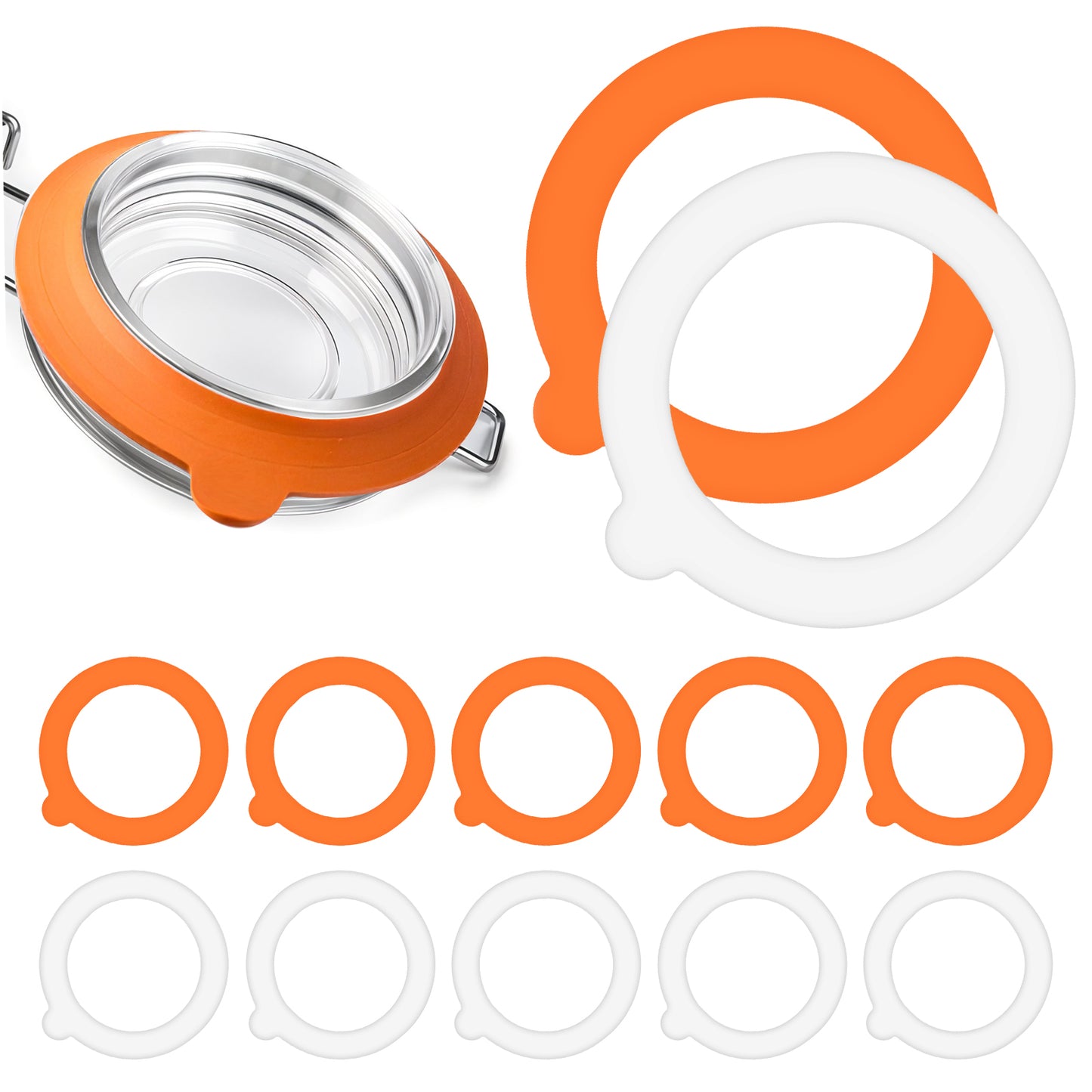 12 PCS Silicone Jar Gaskets 3.75" Rubber Seals Rings for Glass Jar Food Grade Silicone Gaskets Replacement Airtight Leakproof Gasket Sealing Rings for Regular Mouth Canning Jars Mason Jars