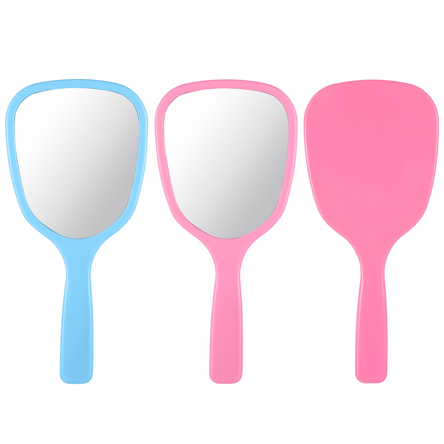 2 Pcs Hand Mirror Small Handheld Mirror with Handle Compact Travel Makeup Mirror Portable Plastic Vanity Mirror Oval Shape Cosmetic Mirror for Women Bathroom Home Camping Barber Salon Classroom