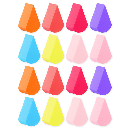 Sibba 16 PCS Makeup Sponge Brushes Beauty Blender Facial Foundation Make Up Face Nose Eyes Contouring Powder Puffs Coverage Blending Concealer Highlighter Creations Cosmetic Tools Pack Set