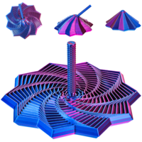 Gsbnjuy 3D Printed Expanded Sensory Fidget Star with Detachable Handle, Expanded Fractal Colorful Toy Transformable Finger Toy Whirling Spiral Star Shaped Toys for Office Desktop Focus Adult