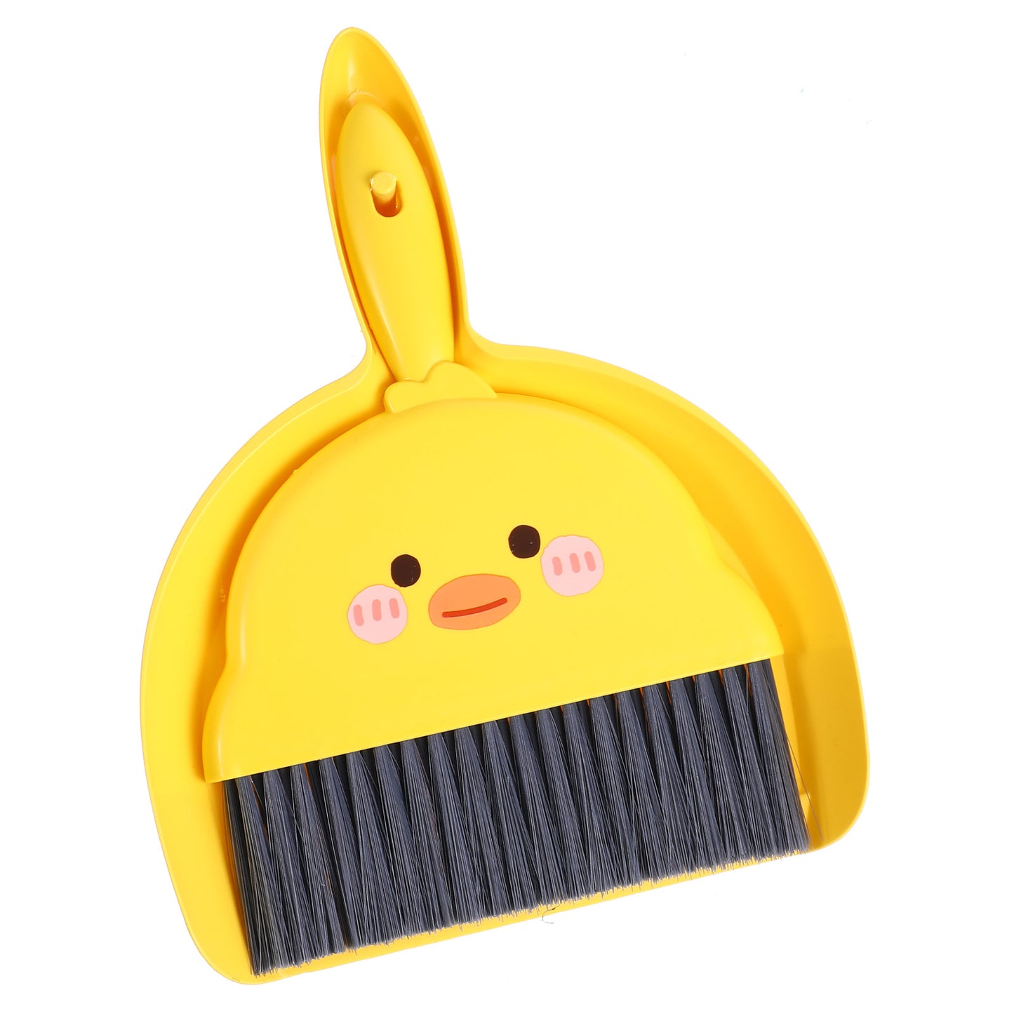 Wanmu Small Yellow Broom and Dustpan Set, Cute Little Hand Mini Broom and Dustpan Set - Little Dust Pan for Tabletop, Desk, Keyboard & Pet Cage Cleaning