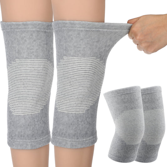 Sibba Bamboo Knee Sleeve Compression Knee Sleeve Elastic Knee Brace Breathable Knee Pads Leg Sleeves Thicken Knee Wraps Non-Slip Knee Support for Men Women Weightlifting Gym Workout Sports
