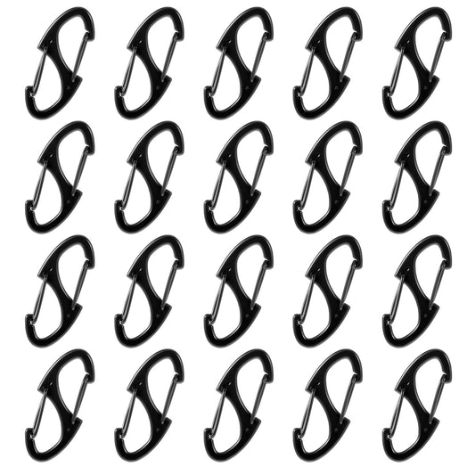 Dimeho 20 Pcs Zipper Clip Dual Gate Anti Theft Zip Lock S Carabiner Theft Deterrent Snap Buckle Spring Keychain Snaps Keeps Zipper Pull Replacement Closed for Travel Luggage Backpacks Suitcase