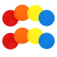 8 Pcs Floor Dots Spot Markers 3.9Inch Poly Spot Markers Non-Slip Rubber Agility Markers Round Floor Spots Set Colored Flat Field Cones Dots for Gym/PE Equipment Train Dance Soccer Basketball Sport