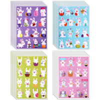 512pcs Easter Stickers 16 Designs Easter Egg Round Stickers Happy Easter Holiday Decoration Colorful Envelop Seals Mini Easter Basket Stuffers Easter Party Favor for Scrapbook(Easter Bunny Stickers)