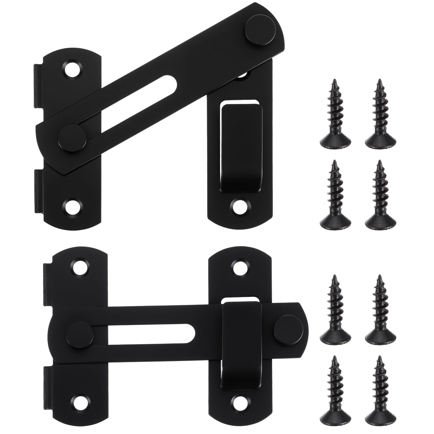 2 Pcs Barn Door Lock, Flip Sliding Latch Lock tainless Steel Gate Bolt Latch with Screws, Flip Door Lock Bolts for Gates Garden Bathroom Garage Closet Window Sliding Door