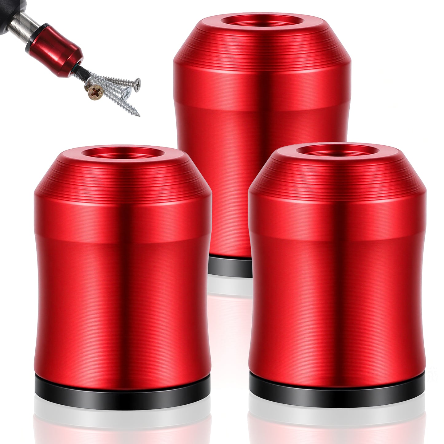 FNANJWQ 3Pcs Screwdriver Head Magnetic Ring Screw Ring Set Removable Tool
