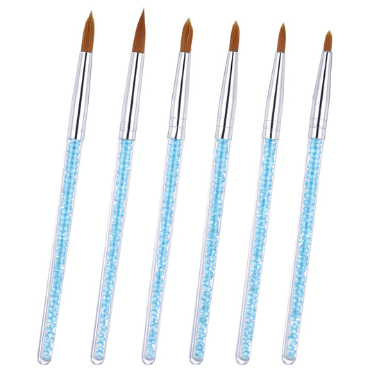 6 Pcs Multi-Size Nail Art Brush Set Nail Art Tool Kit Acrylic Gel Polish Brush Manicure Tools for DIY Professional Makeup Display Board Home Salon Pro Beginner