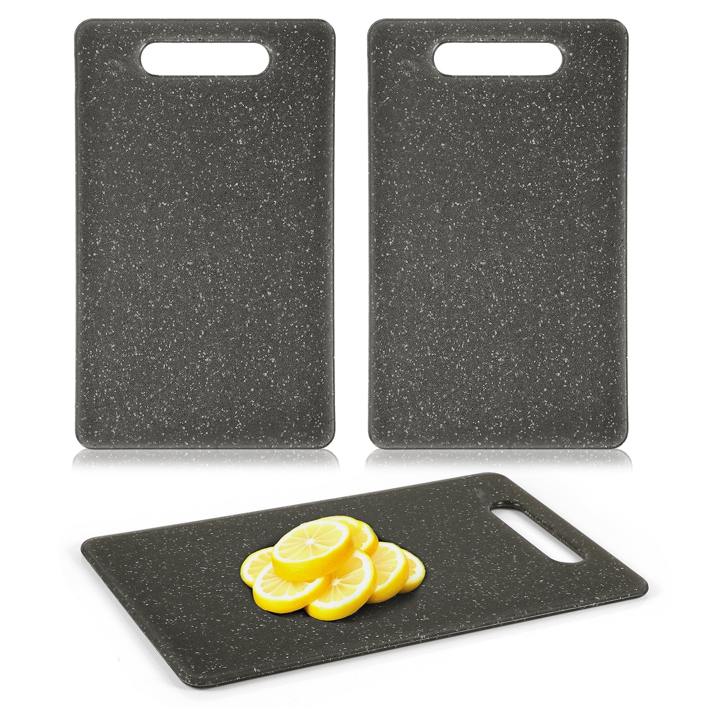 Wanmu 2Pcs Small Cutting Boards for Kitchen, 10" x 6" Plastic Cutting Board Set, Mini Bar Cutting Mat, Dishwasher Safe Cutting Boards for Camping Food Fruits Prep Vegetables Easy Grip