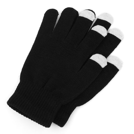 Qianyu Winter Touch Screen Gloves Stretch Knitted Gloves Warm Windproof Mittens Elastic Cuff Texting Gloves for Men Women(Black)