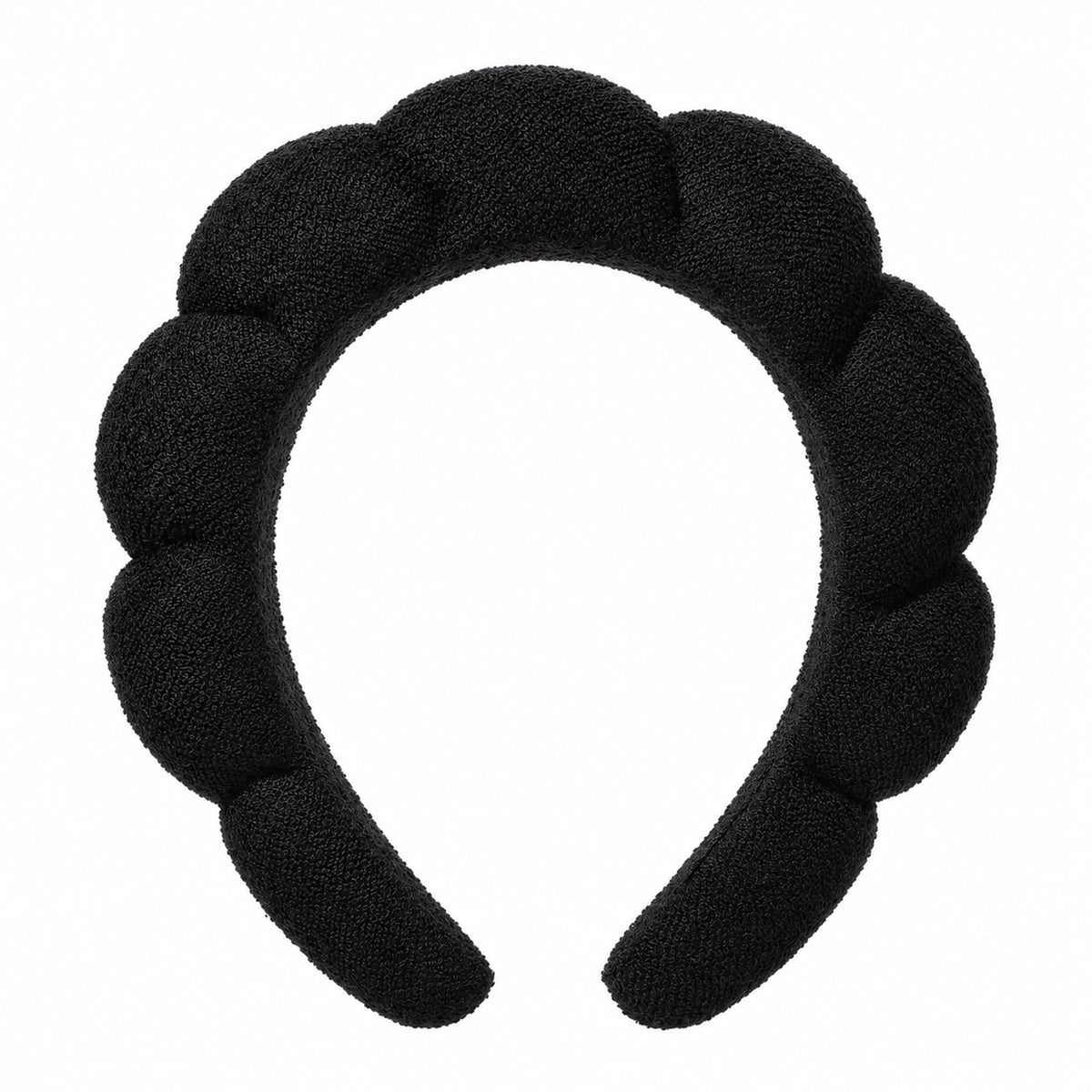 YUXIANLB Spa Headband for Washing Face, Sponge Headband for Women, Terry Cloth Skincare Headbands For Makeup Removal (Black)