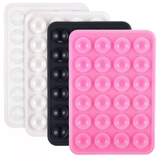 Sibba 4Pcs Silicone Suction Phone Case Mount, Non Slip Suction Cup Phone Mount for Selfies and Videos, Hands-Free Phone Accessories Holder, Adhesive Phone Stand Sticky Phone Grip for Cell Phone