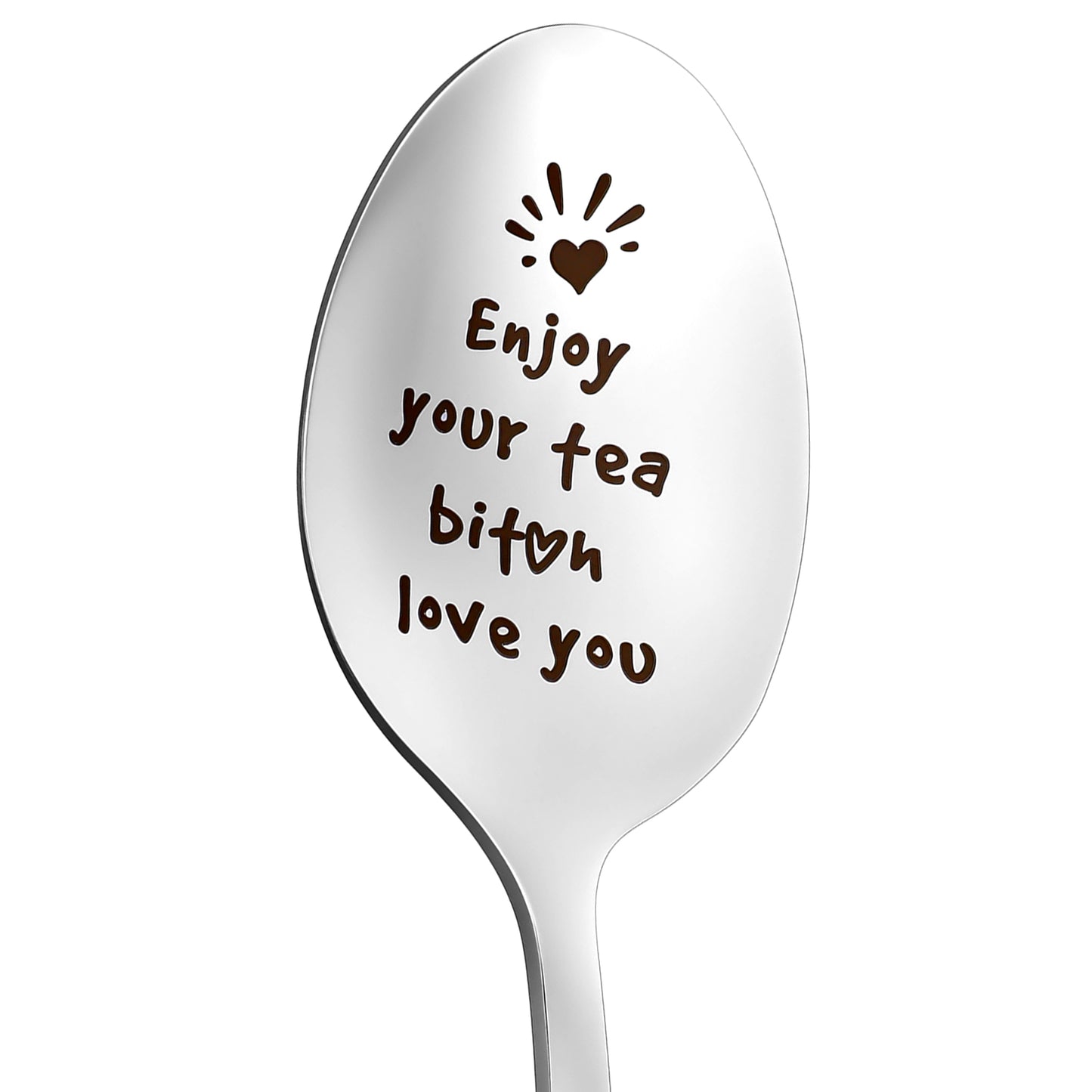 Friendship Gift Coffee Spoons Set for Women - Best Friend Gift for Women with Funny Engraved Messages, Stainless Steel Tea & Coffee Spoons for Female Friends Birthday, Novelty Spoon (Silver)
