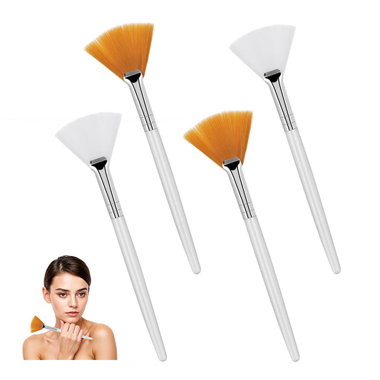 Wanmu 14Pcs Fan Facial Mask Brush Tools, Soft Face Applicator Brushes for Esthetician, professional facial supplies for Women and Girls Mud Clay Mask Makeup Peel