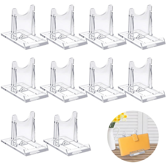 10pcs Acrylic Book Stand for Display Adjustable Clear Display Holder Easel Collector Stand Purse display stand Wallet Bag Handbag Holder for Home Office Comic Album CD Magazine Postcard Artwork