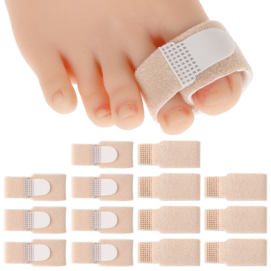 Wanmu 14 Pcs Fabric Hammer Toe Corrector, Reusable Fabric Buddy Toe Wraps, Fabrics Hammer Toes Wraps Toes Bandages Protectors Splints for Crooked, Curled, Bent and Broken