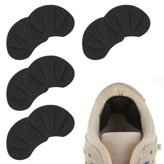 4 Pairs Shoe Heel Cushion Pads Inserts, Self-Adhesive Shoe Inserts, Shoe Liners Heel Grips Inserts for Women Men to Loose Shoes Too Big, Anti-Slip Heel Guards Improve Shoe Fit (Black)