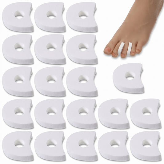 20 Pcs Foam Toe Spacers Soft Toe Separators Comfort Breathable Toes Spacers Pads for Women Men Foot Friction Callus Blister Hammer Overlapping Toes Daily