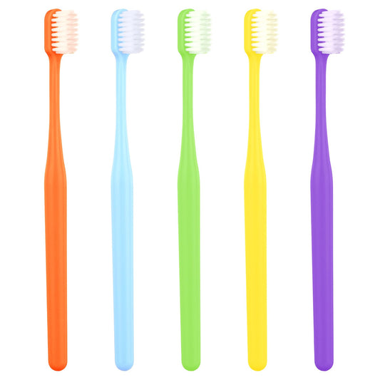 COMNICO 5 Pack Classic Manual Toothbrush Soft Bristles Clean Tooth Brush with Ergonomic Plastic Handle for Adults and Kids, Colorful