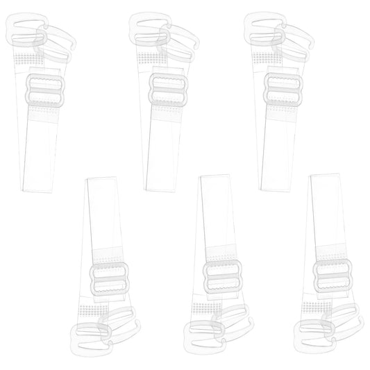 Sibba Clear Invisible Bra Straps Adjustable 3 Pairs Non-Slip Transparent Shoulder Strap Soft Hook Replacement Extenders for Women Strapless Bras Girls Summer Party (1.2cm W, 36 cm L)