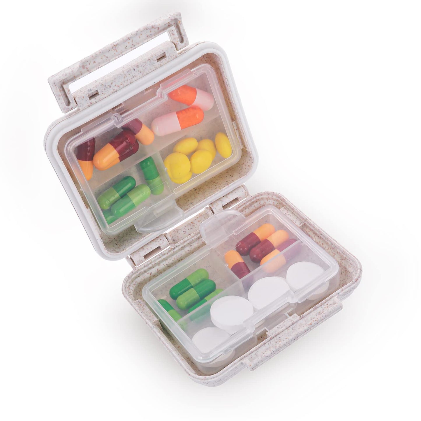 Sibba 1 PC Personal Pill Dispenser Organizer Medicine Box Mini Compartments Container Cute Portable Case Holder Reminders for Purse Daily Office Travel Pack