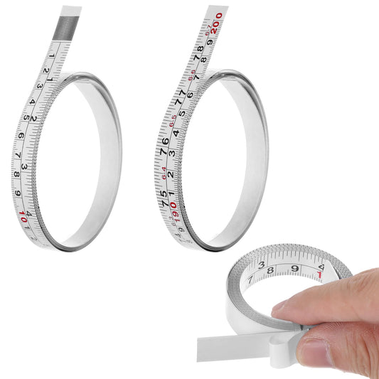 Wanmu 2 Pcs Self Centering Tape Measure, 78 Inch or 200cm Imperial and Metric Scale Self-Adhesive Fastcap Tape Measure, Left and Right Reading Measurement Tape for Woodworking, Drafting Table