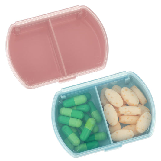 Sibba Pill Organizer Box Case 2 PCS Waterproof Travel Medicines Container Purse Essentials Small Cute Fish Oil Holder Supplements Mini Pillbox Dispenser Reminder Portable Pocket Pouch Accessories