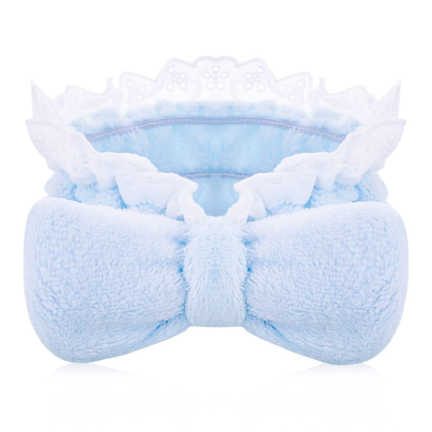 Sibba 1 PC Makeup Headband Spa For Face Washing Skincare Wash Skin Care Make Up Towel Wrap Fluffy Head Band Holder Facewash Cute Hair Bands Beauty Accessory Women (Blue)