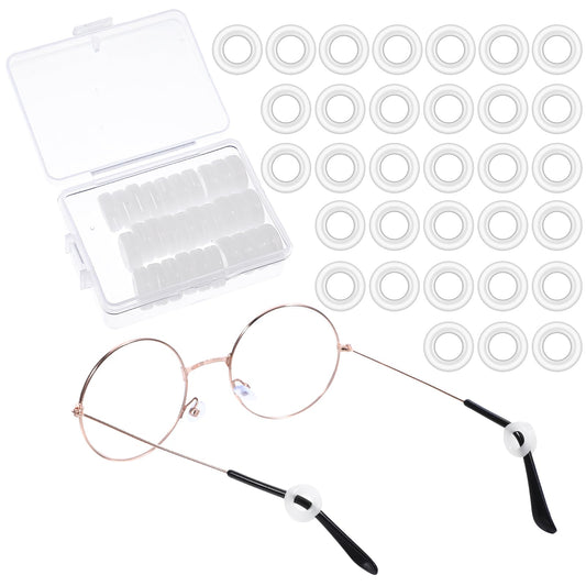 16 pairs Glasses Ear Grip Silicone Eyeglasses Temple Grips Retainer Anti-Slip Comfort Glasses Retainers Upgraded Mini Round Comfort Ear Pad Safety Stopper for Spectacle Sunglasses Reading Eyewear