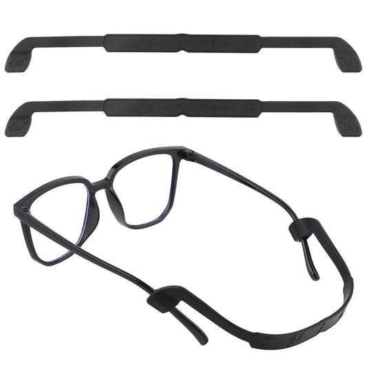 COMNICO 3PCS Glasses Straps Non-slip Silicone Elastic Eyeglasses Holder Straps No Tail Eyewear Retainer for Men Women Kid Sports Sunglasses (Black)
