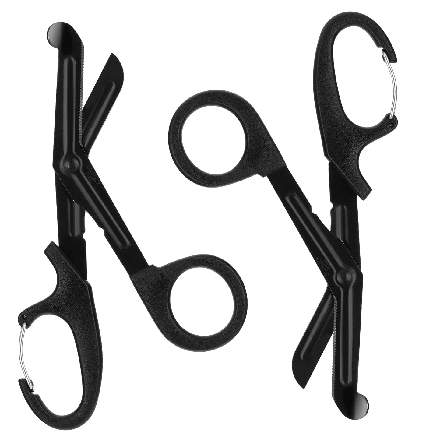 Trauma Shears, 2 Pcs Bandage Scissors with Carabiner Stainless Steel EMT and Medical Scissors Utility Nursing Scissor for Nurses Doctors Students Emergency Room First Aid